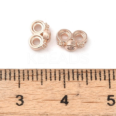 Rack Plating Brass Pave Clear Cubic Zirconia Spacer Bars KK-B088-11A-RG-1