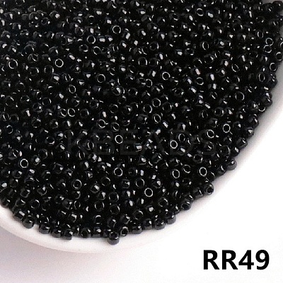 Opaque 6/0 Glass Seed Beads SEED-I013-4mm-RR49-1