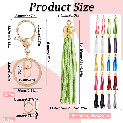 DIY Faux Suede Tasse Keychain Making Kits DIY-SP0002-43G-1