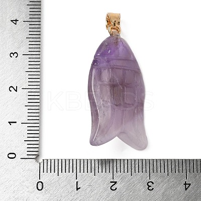 Natural Amethyst & Synthetic Turquoise Carved Pendants X-G-Z084-01G-08-1