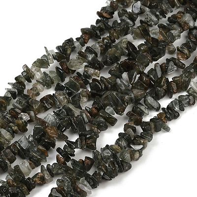 Natural Green Rutilated Quartz Beads Strands G-Q060-C03-1