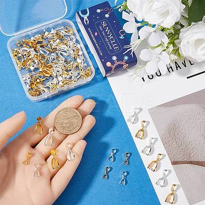 120Pcs 6 Styles Brass Ice Pick Pinch Bails for Pendant Making KK-SC0005-18-1