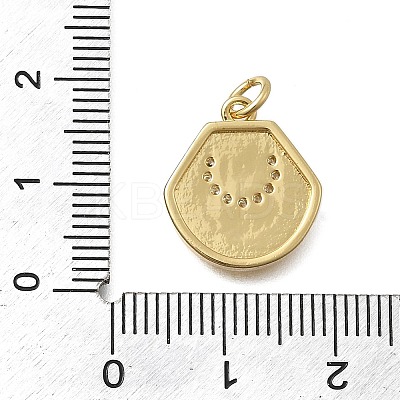 Brass Micro Pave Cubic Zirconia Pendants KK-D431-021A-01G-1