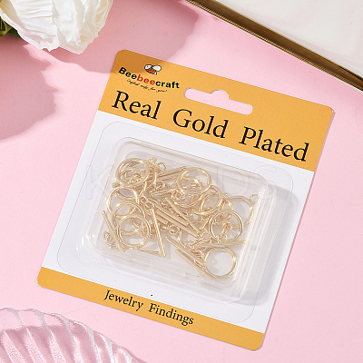 15 Sets Brass Toggle Clasps KK-BBC0021-10-1