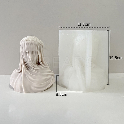 Greek Goddess Food Grade Silicone Bust Portrait Candle Molds PW-WG93932-01-1