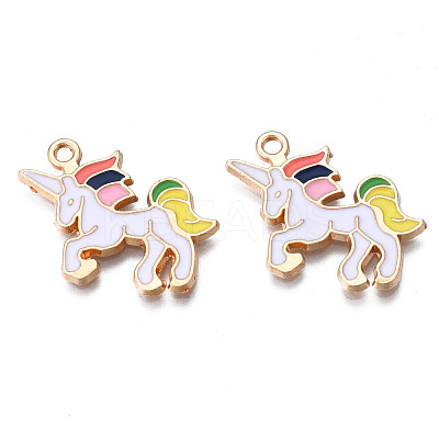 Rack Plating Alloy Enamel Pendants ENAM-T011-136B-1