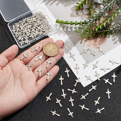 100Pcs 201 Stainless Steel Pendants FIND-UN0016-23-1