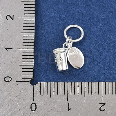 925 Sterling Silver Coffee Bean & Coffee Cup Charms LS-STER-K183-02S-1