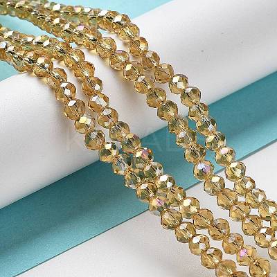 Electroplate Transparent Glass Beads Strands EGLA-A034-T4mm-H18-1