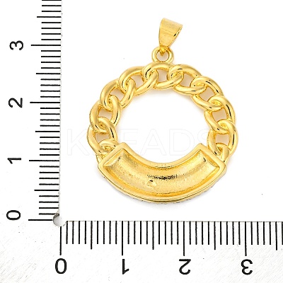 Rack Plating Brass Micro Pave Cubic Zirconia Pendants KK-M021-07G-02-1