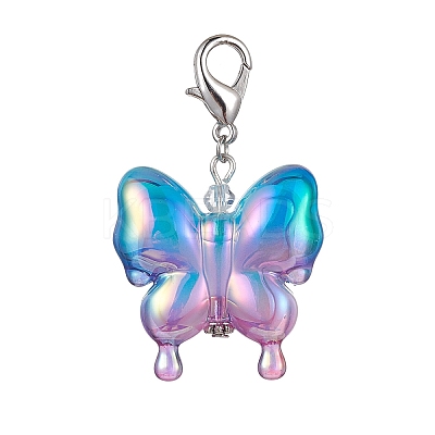 4Pcs Acrylic Butterfly Pendant Decorations HJEW-JM01594-1