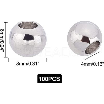 304 Stainless Steel European Beads STAS-DC0001-84-1