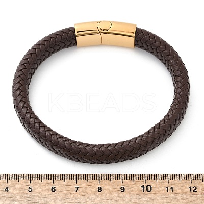 Braided Microfiber Leather Cord Bracelets for Women Men BJEW-D304-05G-01-1