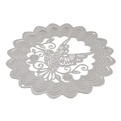 201 Stainless Steel 3D Rotating Hanging Wind Spinner STAS-B122-01P-07-1