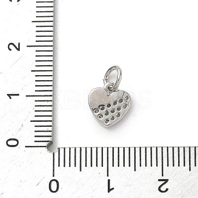 Brass Micro Pave Clear Cubic Zirconia Charms KK-A273-04P-1