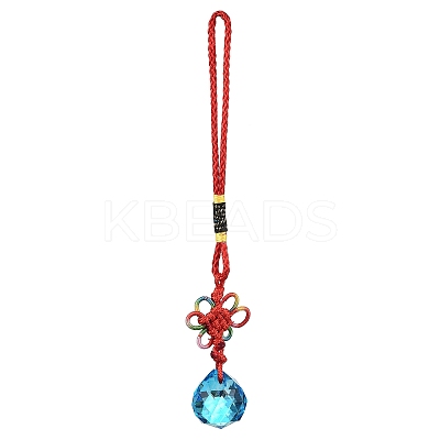 Glass Round Ball Hanging Ornaments HJEW-Z006-01A-1
