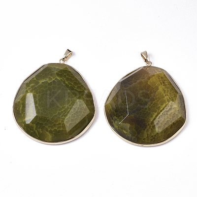Natural Crackle Agate Big Pendants G-R469-05D-1