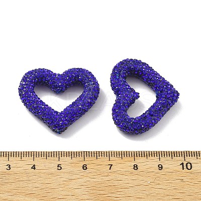 Heart Shape Polymer Clay Rhinestone Beads CLAY-NH0001-09A-15-1