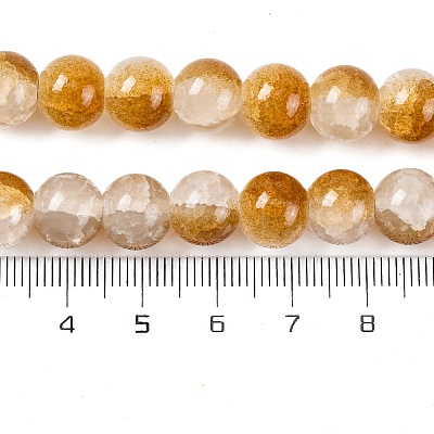 Crackle Baking Paint Imitation Jade Glass Beads Strands DGLA-T003-10mm-M-1
