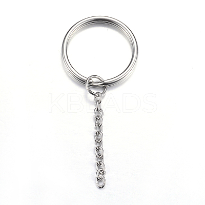 Tarnish Resistant 304 Stainless Steel Split Key Rings LS-STAS-G085-06-1