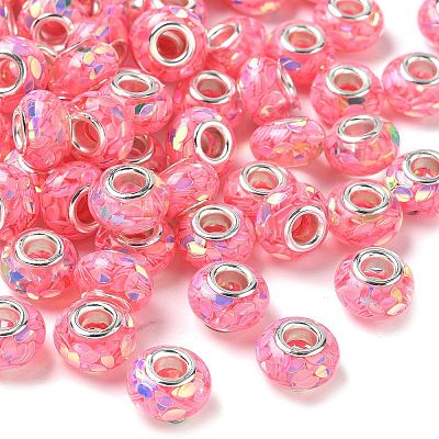 Transparent Resin Rondelle European Beads RESI-S023-31-1