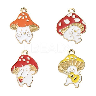 8Pcs 4 Styles Autumn Theme Alloy Enamel Pendants ENAM-YW0003-38-1