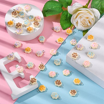 40Pcs 5 Colors Opaque Resin Pendants RESI-CJ0002-31-1