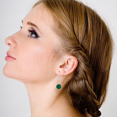 10 Pairs 10 Style Natural & Synthetic Mixed Gemstone Round Beaded Dangle Earrings EJEW-AN0002-82-1