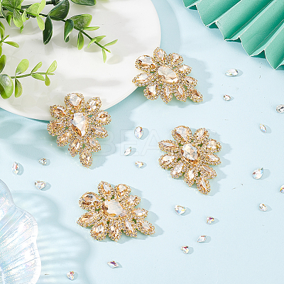 Teardrop Shape Alloy Rhinestone Appliques FIND-FG0002-19A-1