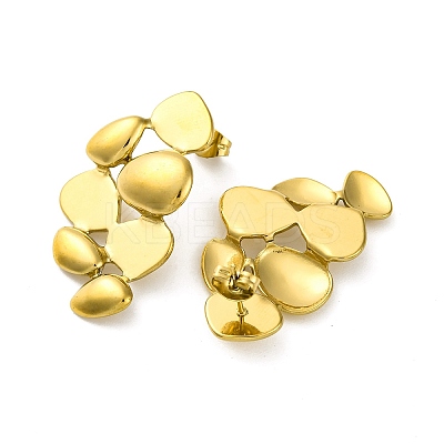 Ion Plating(IP) 304 Stainless Steel Stud Earrings EJEW-K295-15G-1
