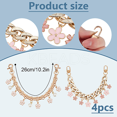 4Pcs 2 Styles Iron Cable Chains Bag Decorative Chains HJEW-DR00194-1