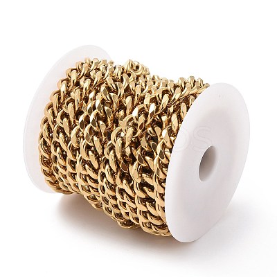 304 Stainless Steel Cuban Link Chains CHS-P007-04G-1