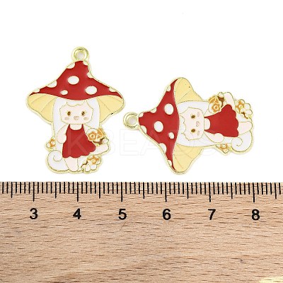 Golden Plated Alloy Enamel Pendants ENAM-Z017-09G-04-1