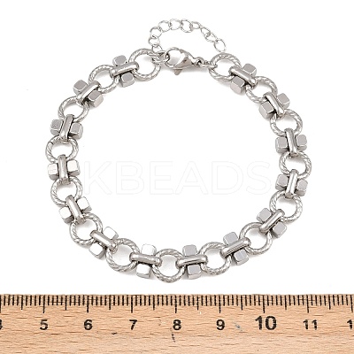 304 Stainless Steel Link Chain Bracelets for Women BJEW-H207-01F-P-1