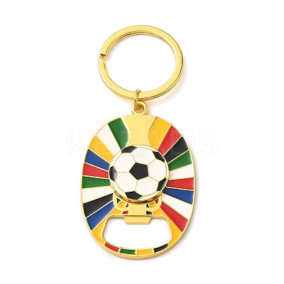 Alloy Colorful Enamel Football Bottle Opener Keychains LS-KEYC-I119-07G-1