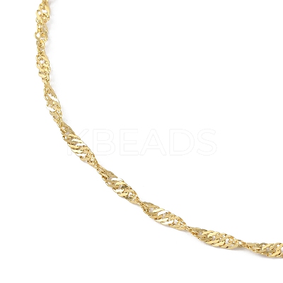 Ion Plating(IP) 304 Stainless Steel Singapore Chain Necklace for Men Women NJEW-M200-08G-1