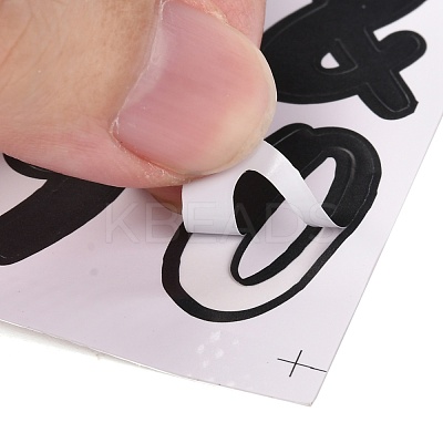 Number & Alphabet & Sign PVC Waterproof Self-Adhesive Sticker DIY-I073-04A-1