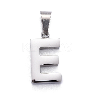Non-Tarnish 304 Stainless Steel Letter Pendants STAS-H127-E-P-1