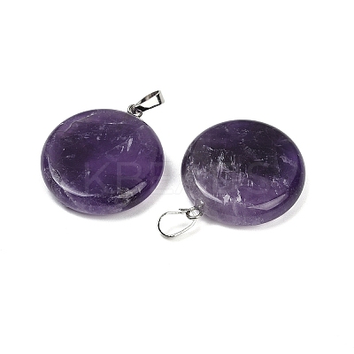 Natural Amethyst Pendants G-A259-04P-07-1