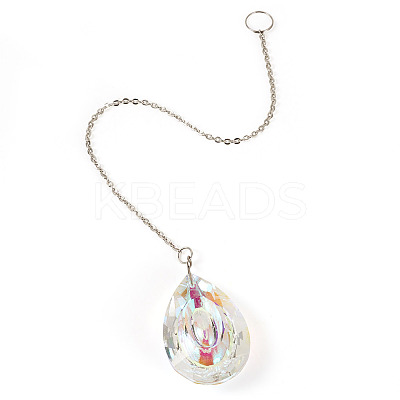 1Pc Transparent Glass Hanging Suncatchers AJEW-TADJ0001-02C-1