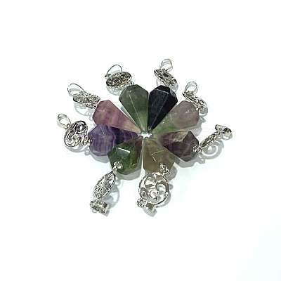 Natural Fluorite Pendants G-O194-01-1
