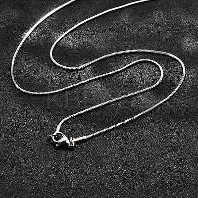 Non-Tarnish 304 Stainless Steel Square Snake Chain Necklaces NJEW-L173-005-P-1