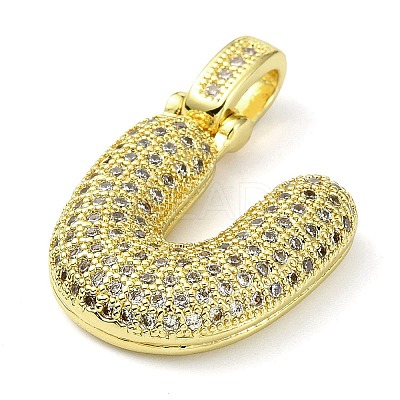 Brass Micro Pave Clear Cubic Zirconia Pendants KK-M279-01G-U-1
