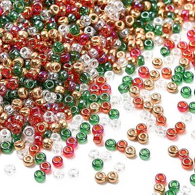 4 Colors 11/0 Christmas MIYUKI Round Rocailles Seed Beads SEED-X0058-18-1