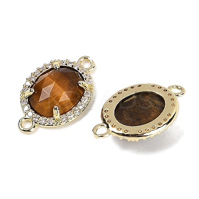Natural Tiger Eye Faceted Oval Links G-B126-05G-05-1