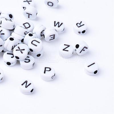 Craft Acrylic Horizontal Hole Letter Beads SACR-S201-10-1