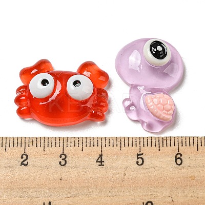 Sea Animal Translucent Resin Decoden Cabochons RESI-F052-C01-1