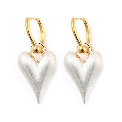 Two Tone Brass Hoop Earrings for Women EJEW-U055-20C-G-1