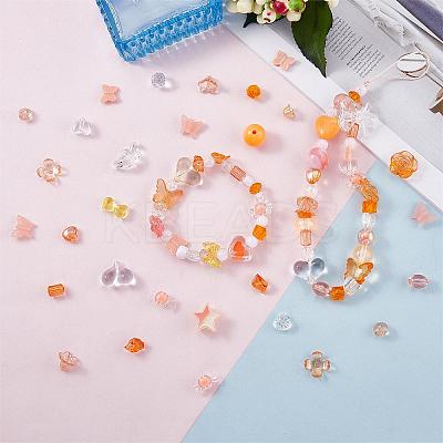 150 Pieces Random Rose Acrylic Beads Bear Pastel Spacer Beads Butterfly Loose Beads for Jewelry Keychain Phone Lanyard Making JX543I-1