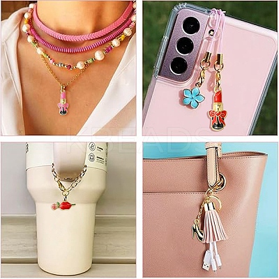 24Pcs 6 Styles Rack Plating Alloy Enamel Pendants ENAM-YW0005-71-1